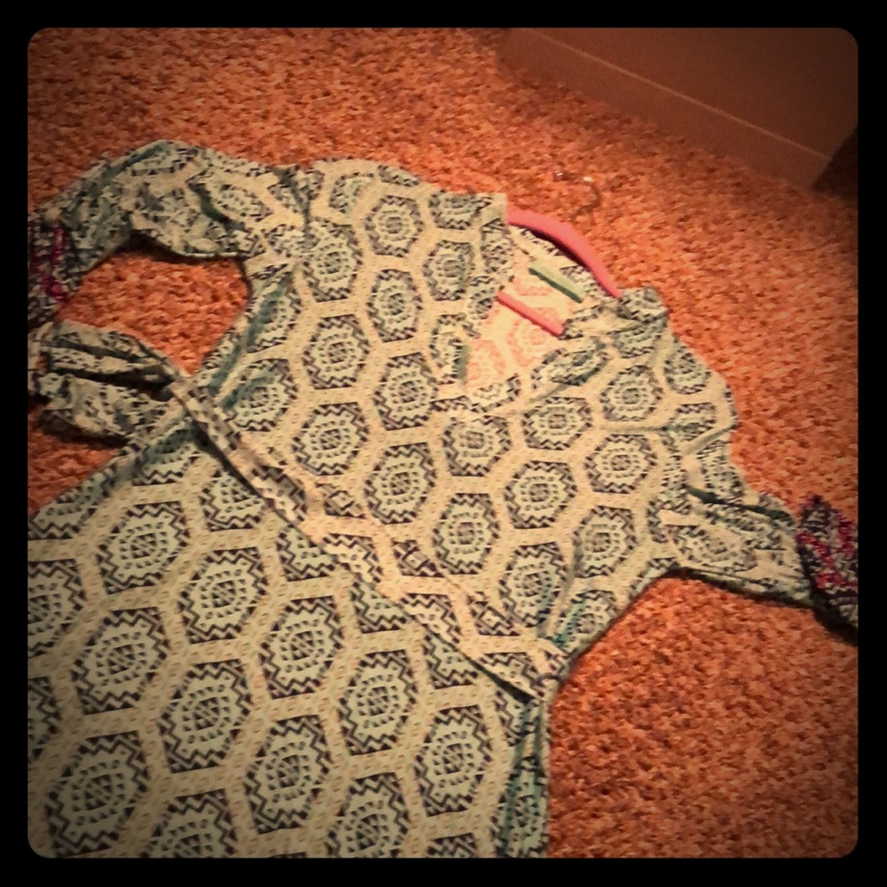 Aqua/Navy Dress/Tunic with tie from Filly Flair
